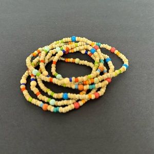 Stack of 6 beaded bracelets